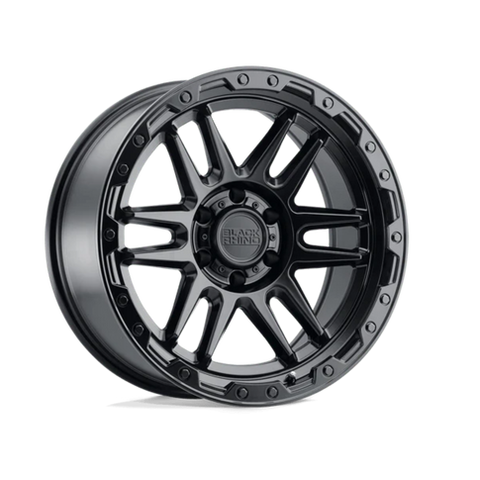 17X8.5 6X114.3/00 Black Rhino Apache Matte Black/Black Bolts
