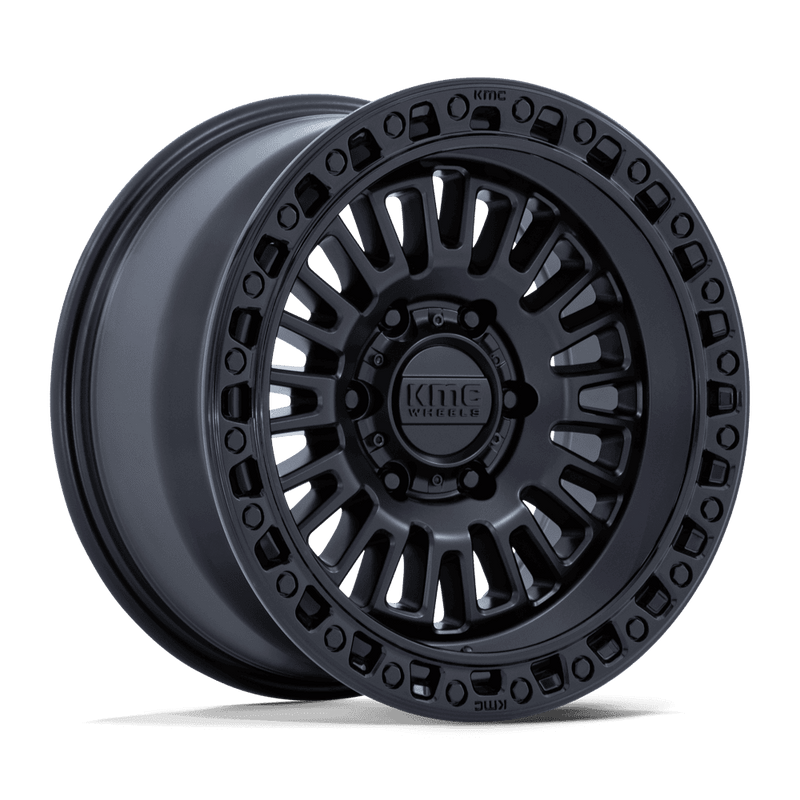 17X8.5 6X139.7/00 Kmc Km554 Aztec Matte Black W/Gloss Black