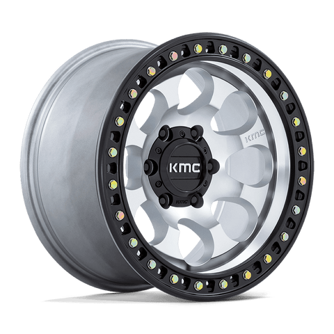 17X8.5 6X139.7/10 Kmc Riot Machined W/Satin Black Lip Cb106