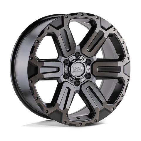 17X8.5 6X139.7/12 Black Rhino Wanaka Matte Gunmetal W/Brushe