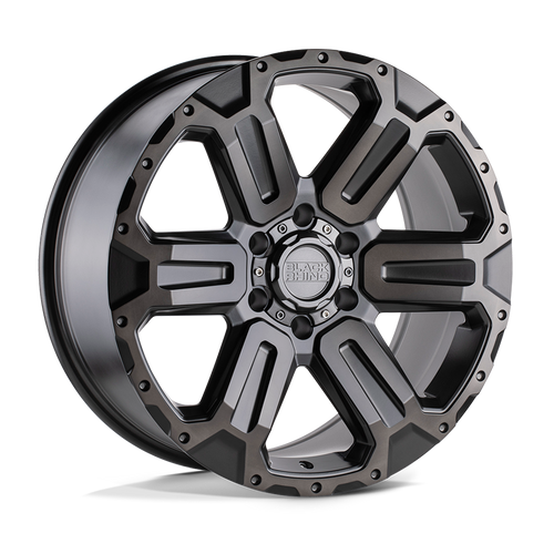 17X8.5 6X139.7/12 Black Rhino Wanaka Matte Gunmetal W/Brushe