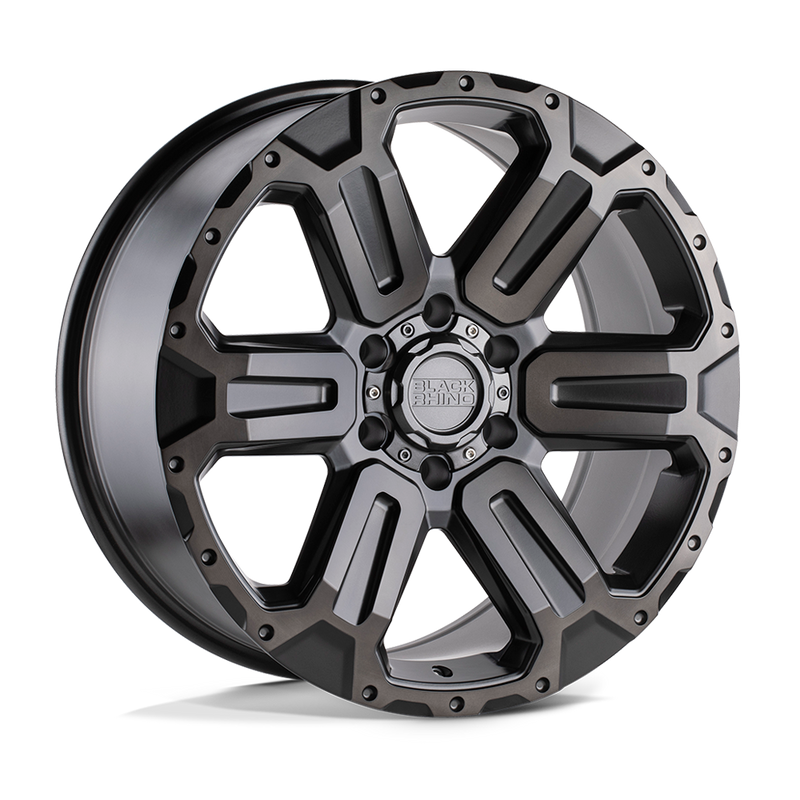 17X8.5 6X139.7/12 Black Rhino Wanaka Matte Gunmetal W/Brushe