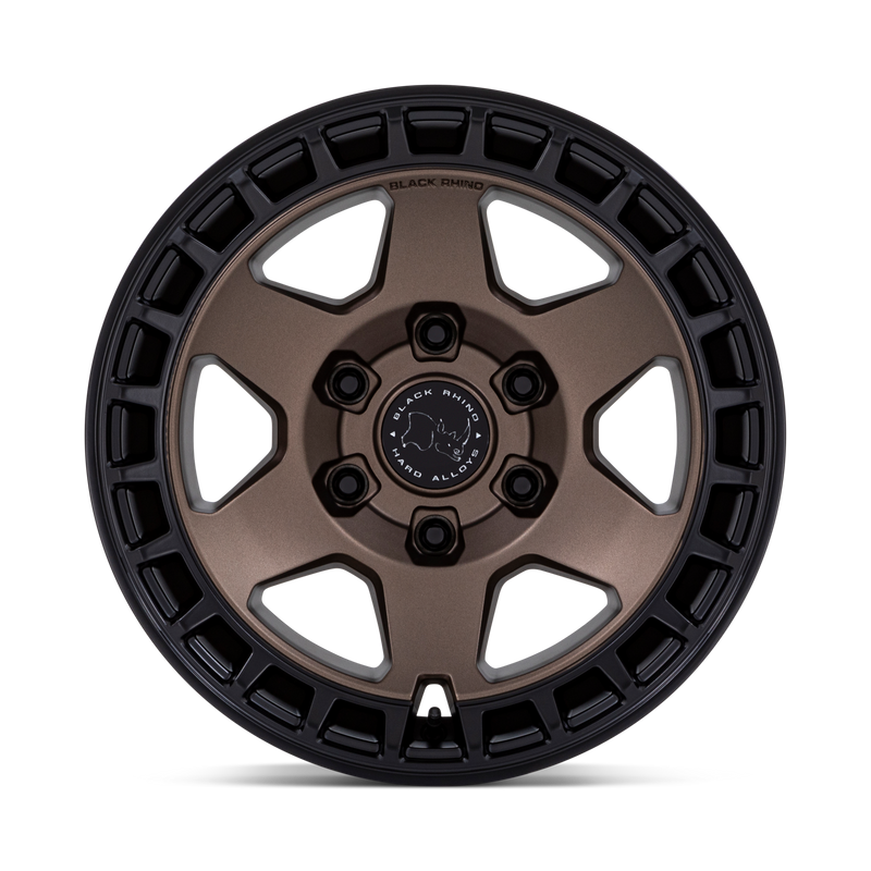 17X8.5 6X139.7/-10 Black Rhino Bahari Matte Bronze W/Blk B
