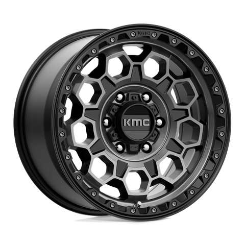 17X9.0 5X127/-12 Kmc Trek Satin Black With Gray Tint Cb71.5