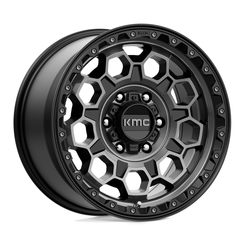 17X9.0 5X127/-12 Kmc Trek Satin Black With Gray Tint Cb71.5