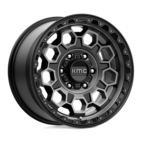 17X9.0 5X127/-12 Kmc Trek Satin Black With Gray Tint Cb71.5