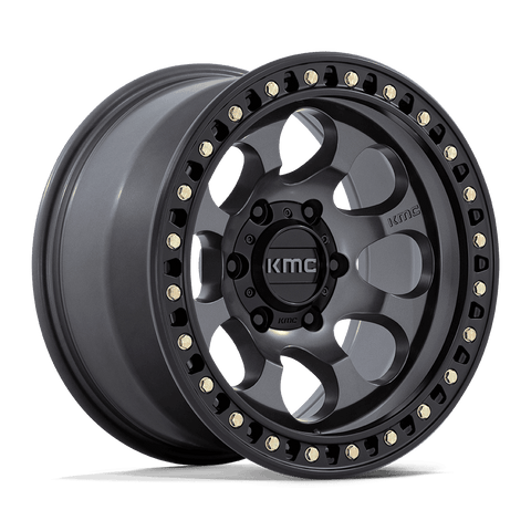 17X9.0 6X139.7/-12 Kmc Km550 Riot Anthracite W/Satin Black LIP