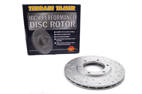 Disco de freno perforado y ranurado delantero Terrain Tamer Nissan Patrol (40206-C7001HP)
