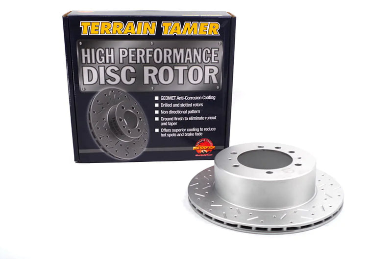 Disco de freno perforado y ranurado trasero Terrain Tamer Nissan Patrol (43206-05J04HP)