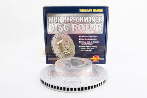 Disco de freno perforado y ranurado delantero Terrain Tamer Toyota Land Cruiser 200 / Tundra (43512-60210HP)