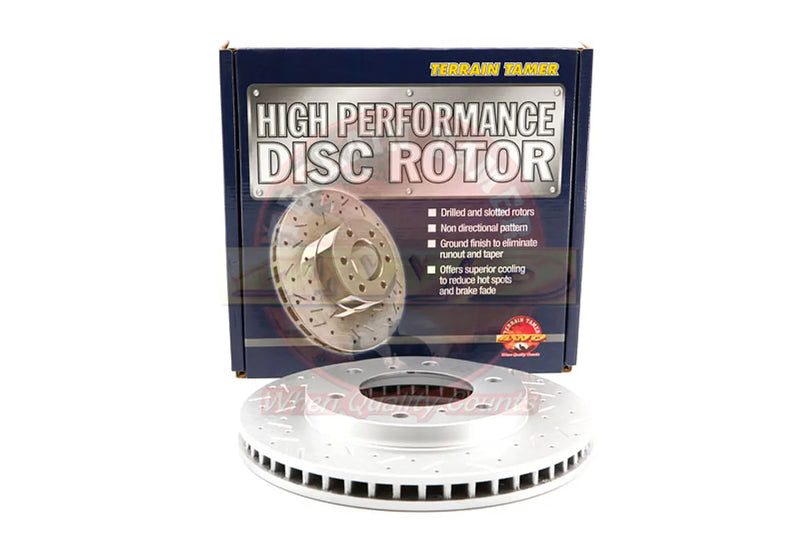 Disco de freno perforado y ranurado delantero Terrain Tamer Mitsubishi L200 - Triton (MN102276HP)
