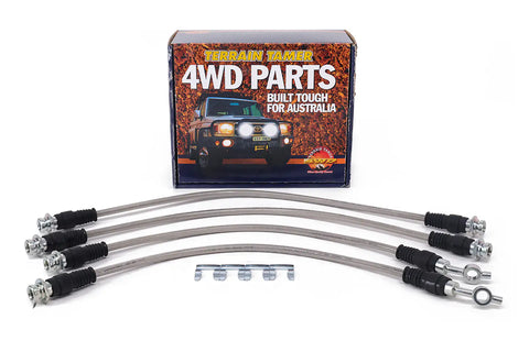 Kit Flexibles de Freno Trenzados Terrain Tamer Nissan Navara NP300 D23 2015+, Suspensión +50 mm (TTBHK24)
