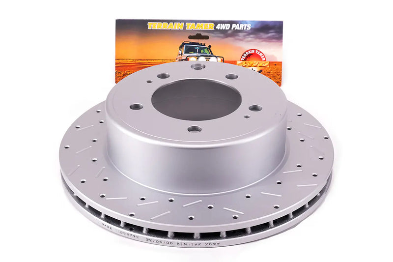 Disco de freno perforado y ranurado trasero Terrain Tamer Toyota Land Cruiser 70 (TTBBR79R)