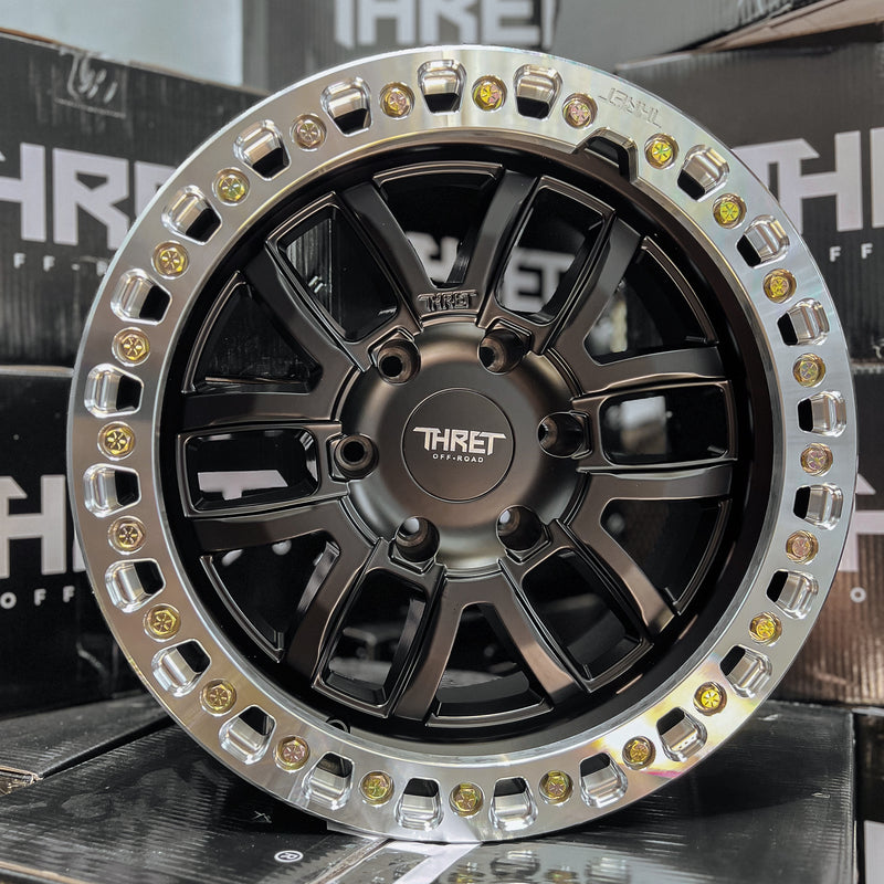THRET 602 MAZE BEADLOCKS 17x9 / 6X139 / -38 / M-BLK MACH RING / 4unds