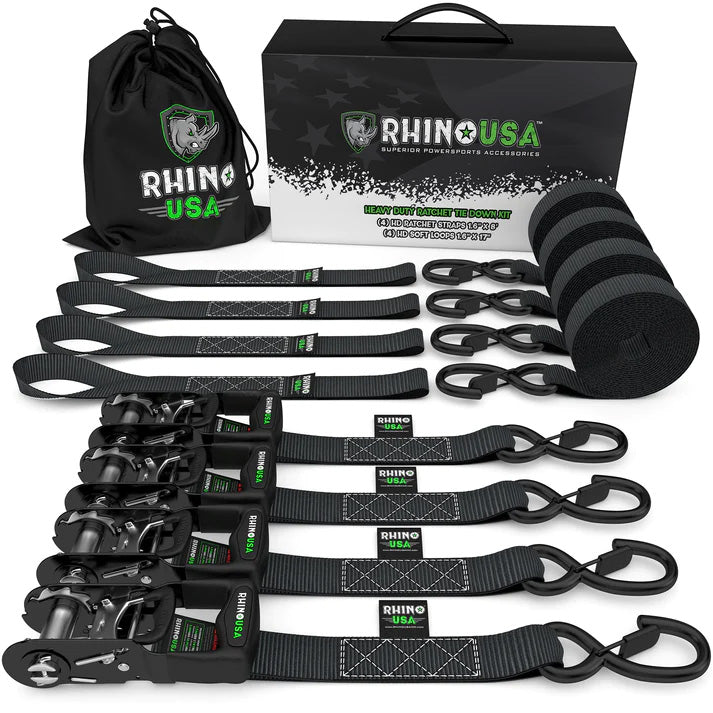 Pack x 4 Correas de Amarre 4 cm x 457 cm con Ratchet