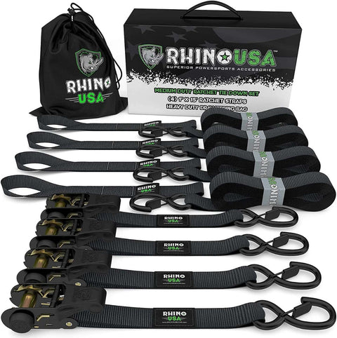 Pack x 4 Correas de Amarre 2,5 cm x 457 cm con Ratchet