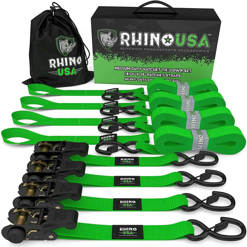 Pack x 4 Correas de Amarre 2,5 cm x 457 cm con Ratchet