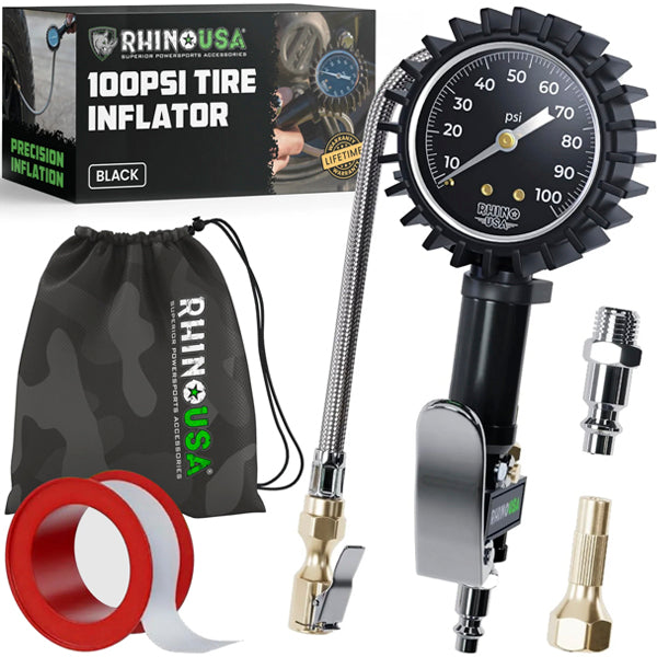 Terminal Inflador de Neumáticos con Manómetro (0-100 PSI)