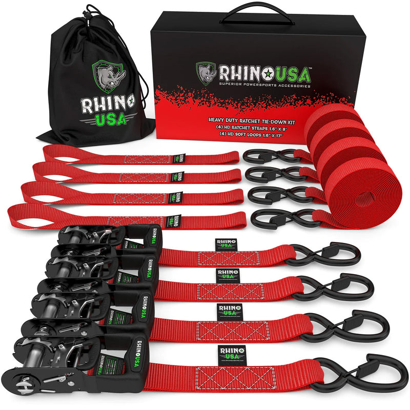Pack x 4 Correas de Amarre 4 cm x 457 cm con Ratchet