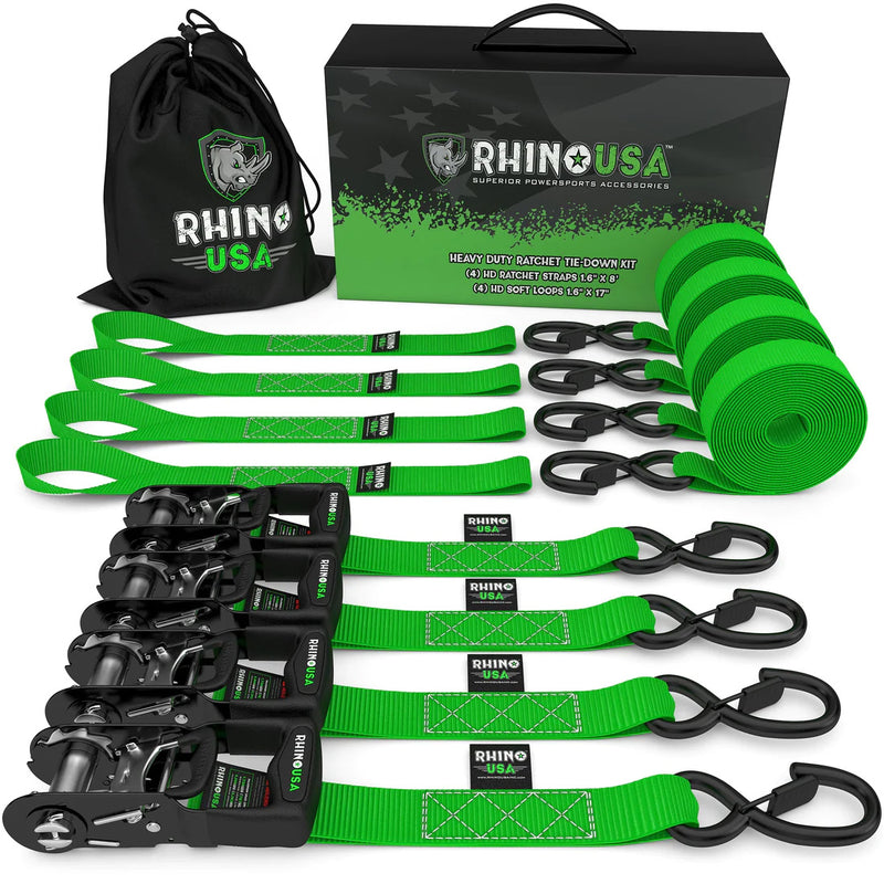 Pack x 4 Correas de Amarre 4 cm x 457 cm con Ratchet
